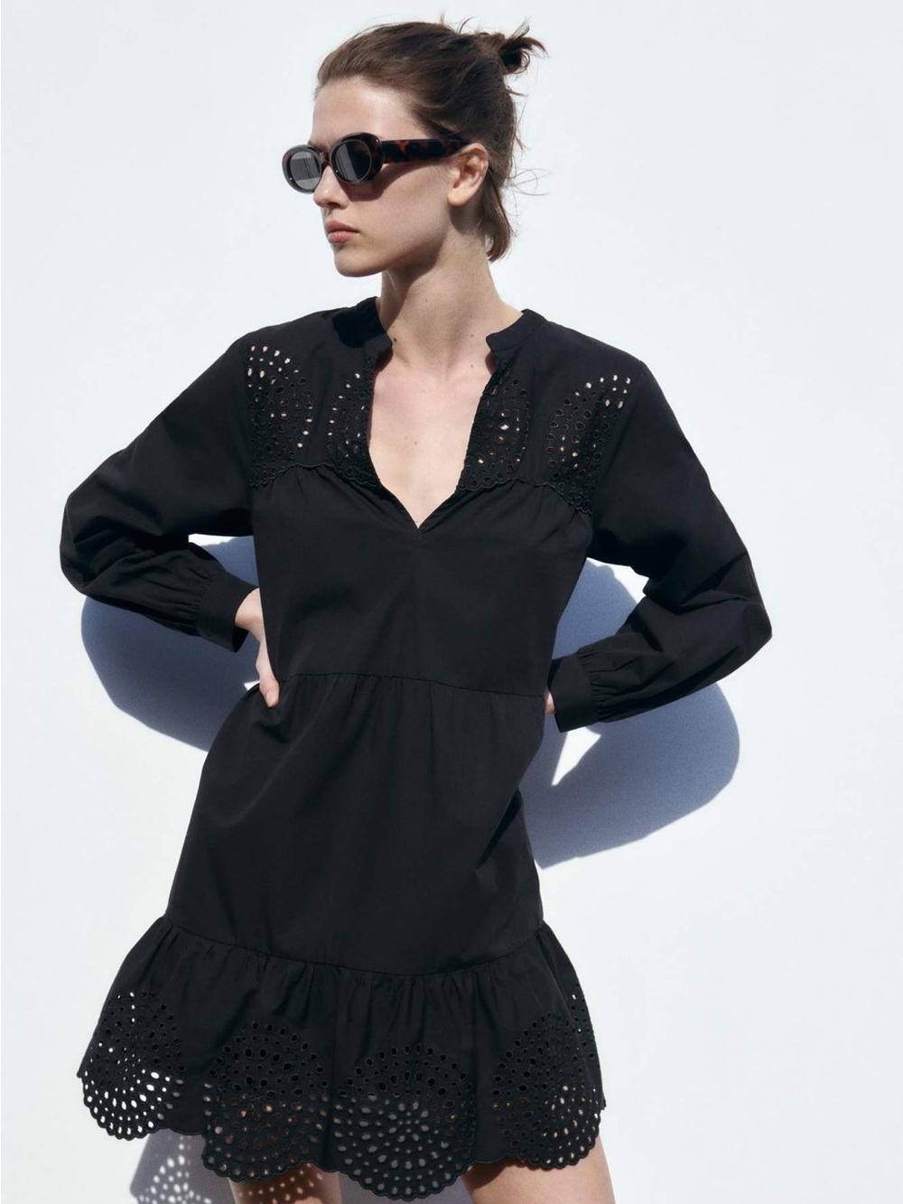 Zara Embroidered Mini Dress